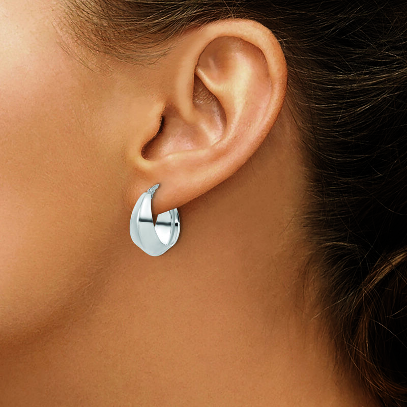 Polished Hoop Earrings in Sterling Silver image number null